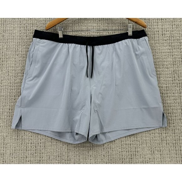 Brady Shorts Mens Size XXL Meteor Grey Pull On Run 5” Lined Pockets Drawstring - Picture 1 of 16